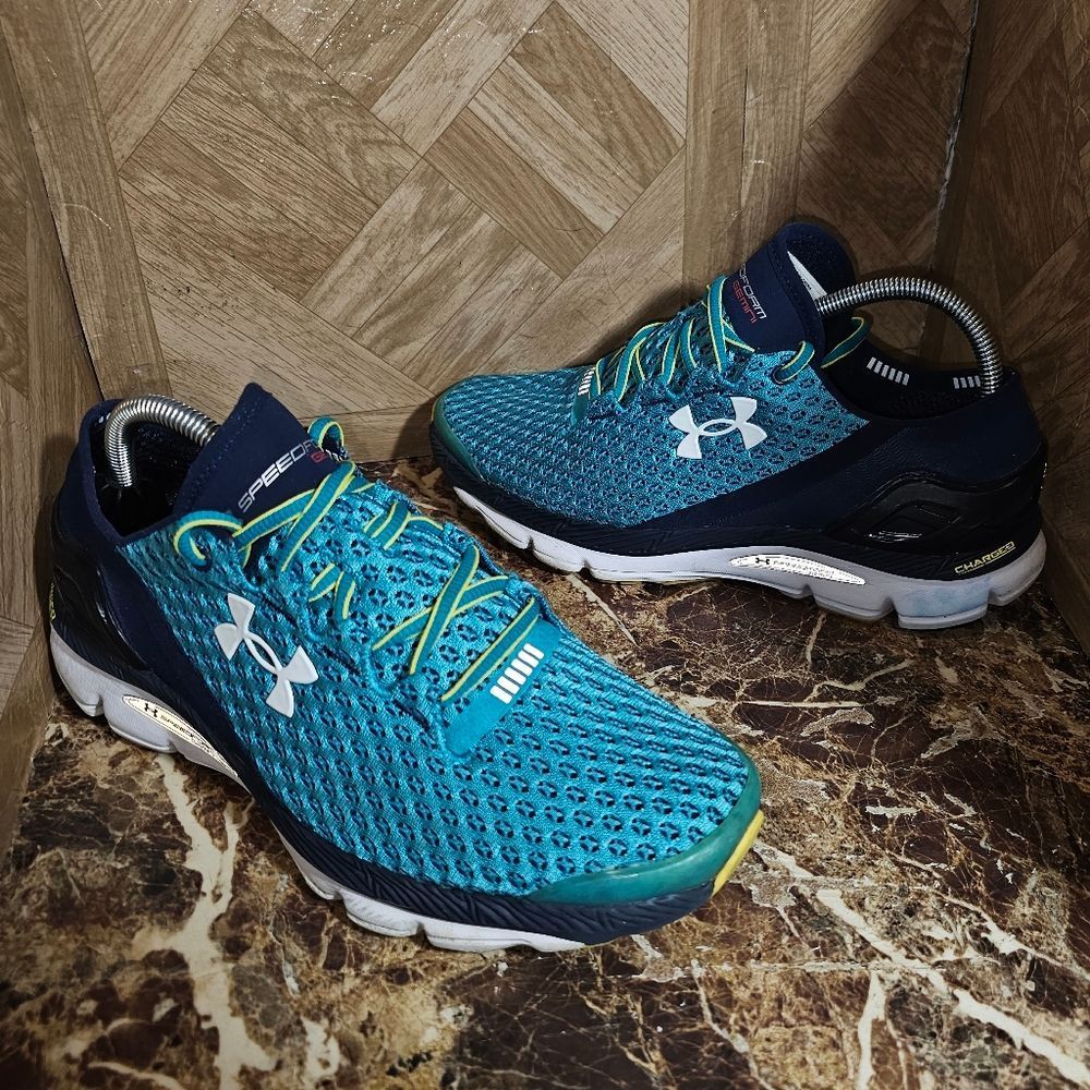 Under armour men's speedform Gemini running green shoe size 9.5.     022